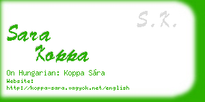 sara koppa business card
